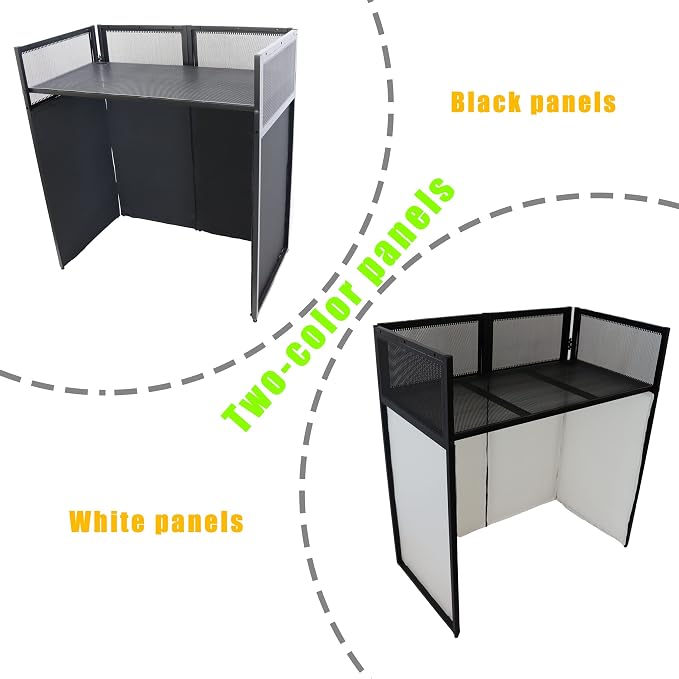 Portable DJ Booth DJ Facade DJ Table Station Two-position Height Adjustable - Image 3