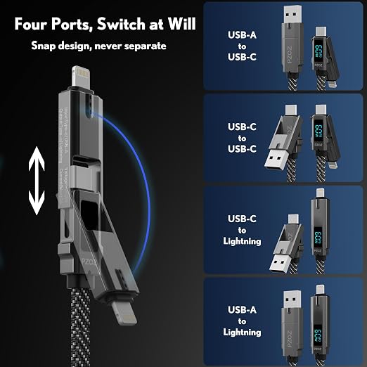 pzoz 4-in-1 USB C Fast Charging Cable - Image 2
