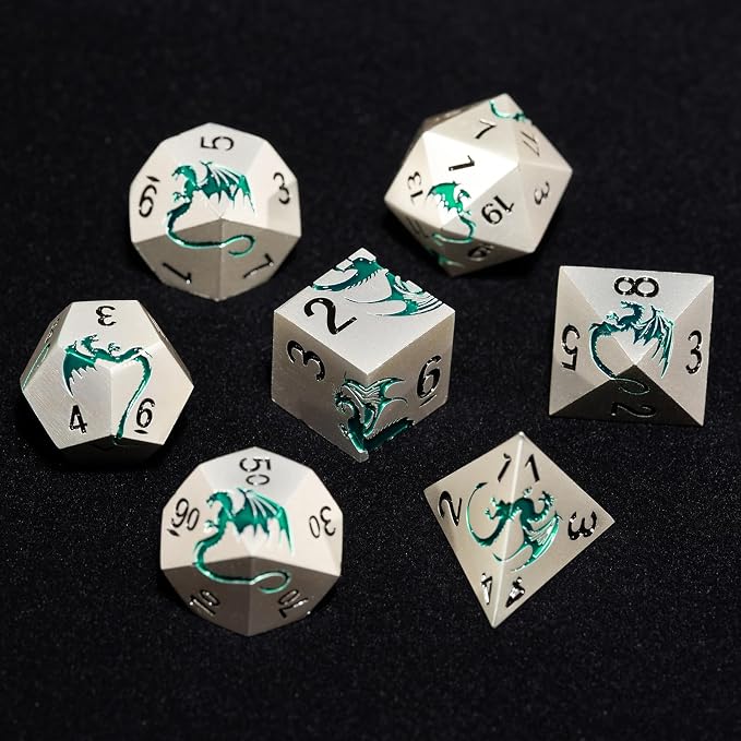 Metal DND Dice Set, Dungeons and Dragon TTRPG Role Playing Table Games - Image 3