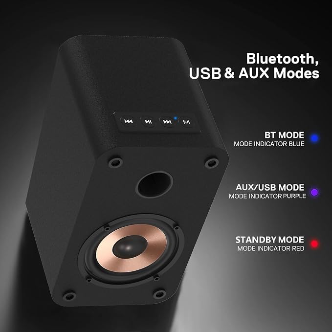 LONPOO Powered Bookshelf Speaker, Computer Speakers - Image 3