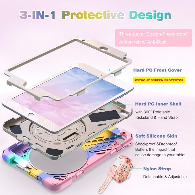 BRAECN iPad mini 5 Case, iPad mini 4 Case, Heavy Duty Shockproof Protective - Image 5