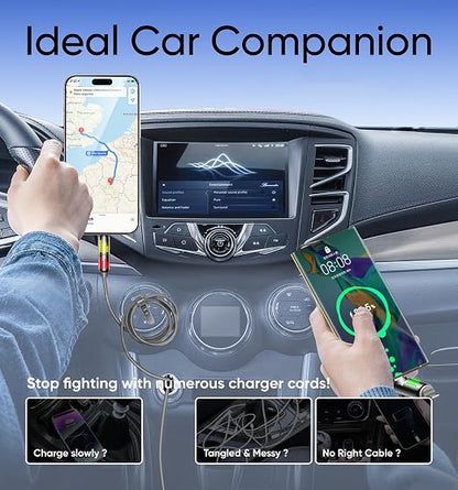 MAGIC JOHN 240W 4 in 1 Charging Cable, 4FT USB C to Lightning Cable, Chubby USB - Image 6
