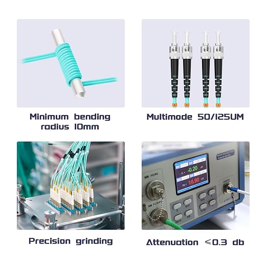 OM3 Fiber Patch Cable ST/UPC to ST/UPC 164ft/50meters 10BG/Gigabit Multimode - Image 5