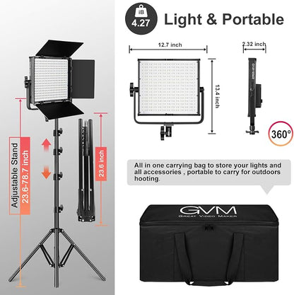 GVM RGB Video Lights with APP Control, 50W Full Color Studio Video Lighting Kit - Image 6