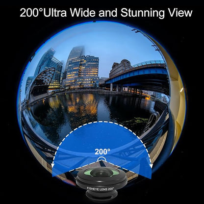 200° Fisheye Lens with 17mm Thread Universal Phone Lens Clip - Image 3