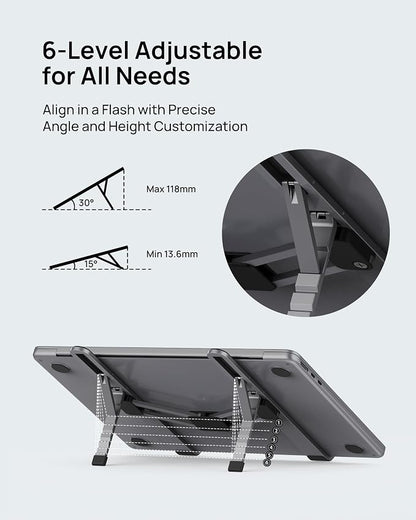 SODI Foldable Laptop Stand for Desk, Lightweight Portable Laptop Stand for - Image 3
