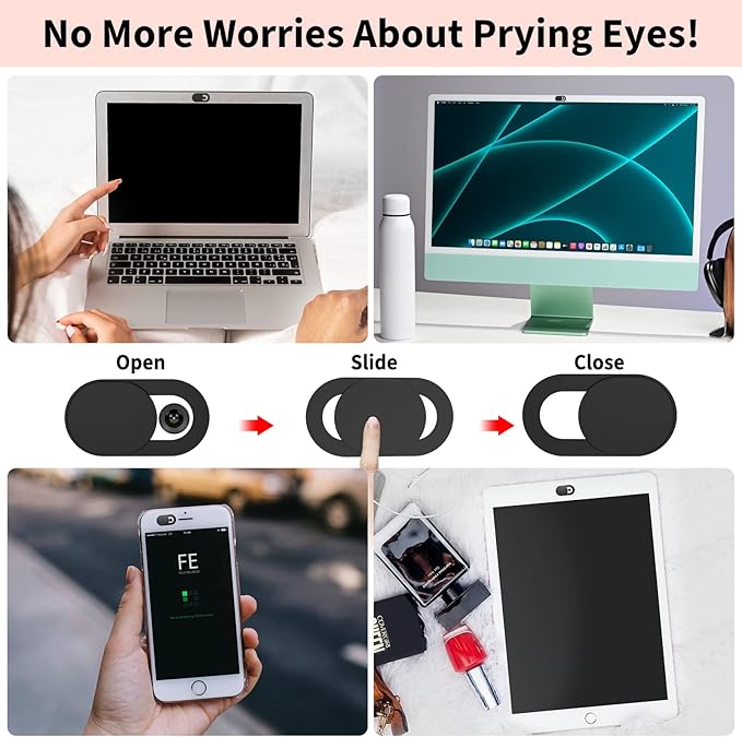 Webcam Cover 0.03 inch Ultra Thin Laptop Camera Cover Slide - Image 6