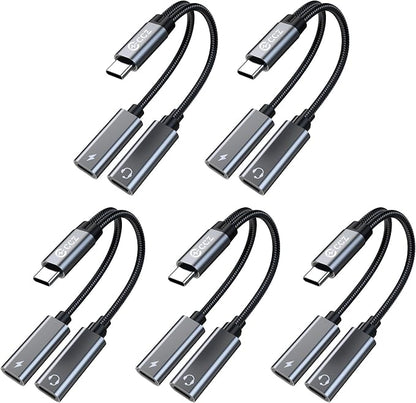 5PCS USB C Headphone Splitter, CCZ CA01 USB C to Type C Headphone Jack and by Yinyoo