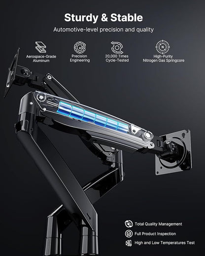 HUANUO Dual Monitor Stand for 13 to 40 inch, Premium Dual Monitor Mount - Image 8