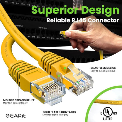 GEARit Cat 6 Ethernet Cable Cat6 Network Patch, Snagless Cord, Internet - Image 4