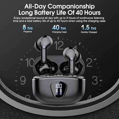 Wireless Earbuds, IP7 Waterproof in Ear Earphones, LED Display Ear Buds - Image 5