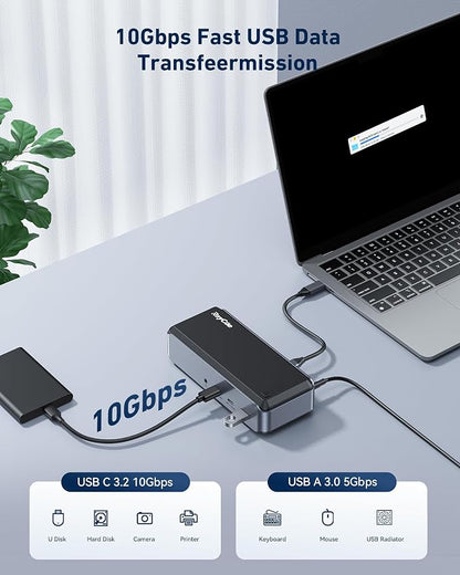 USB C Docking Station Triple Monitor, Raycue 15 IN1 MacBook Pro Docking Station - Image 6