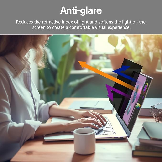 BERSEM 14 inch Removable Laptop Privacy Screen Filter - Image 3