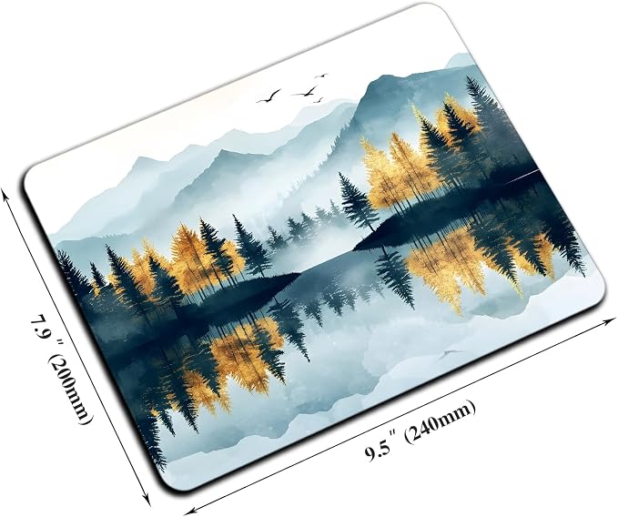 Mouse Pad, Cute Abstract Mountain Forest Mouse Pads - Image 2