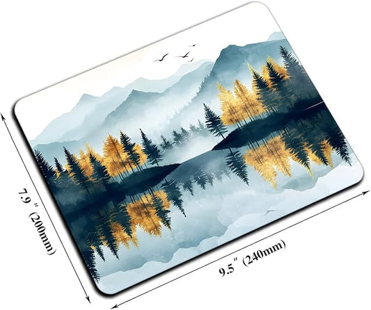 Mouse Pad, Cute Abstract Mountain Forest Mouse Pads - Image 2