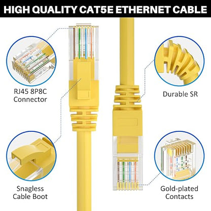 Cat5e Ethernet Cable 25 FT, Long Cat 5e Internet Cable, Standard RJ45 Connector - Image 2