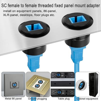 QIANRENON SC Fiber Optic Female to Female Threaded Fixed Mount Adapter - Image 5