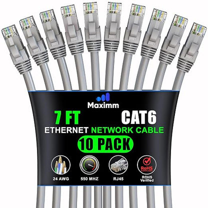 Maximm Cat 6 Ethernet Cable 7 ft by MaximmCable