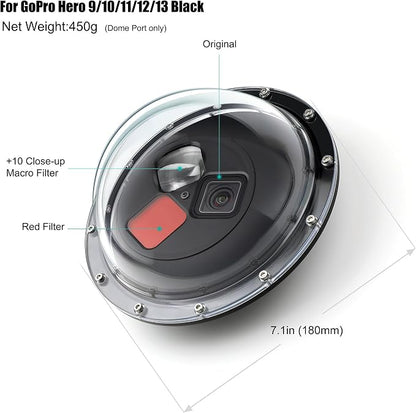 Dome Port for GoPro Hero 13 12 11 10 9 Black, Dome Port Lens - Image 2