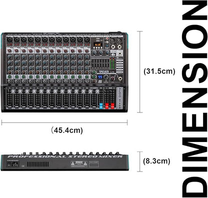 DJ Mixer, TKLBLS Professional 12 Channel Audio Mixer Board - Image 8