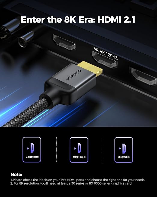 Silkland Short 10K 8K HDMI 2.1 Cable 1.5ft Certified, Ultra High Speed HDMI - Image 3