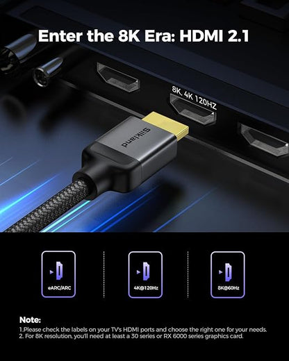 Silkland Short 10K 8K HDMI 2.1 Cable 1.5ft Certified, Ultra High Speed HDMI - Image 3