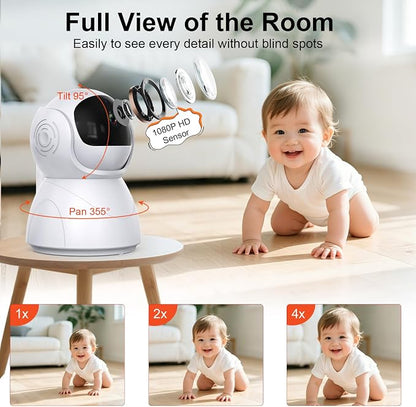 Baby Monitor with Camera and Audio, No WiFi Baby Monitor with 5" IPS LCD Screen - Image 4