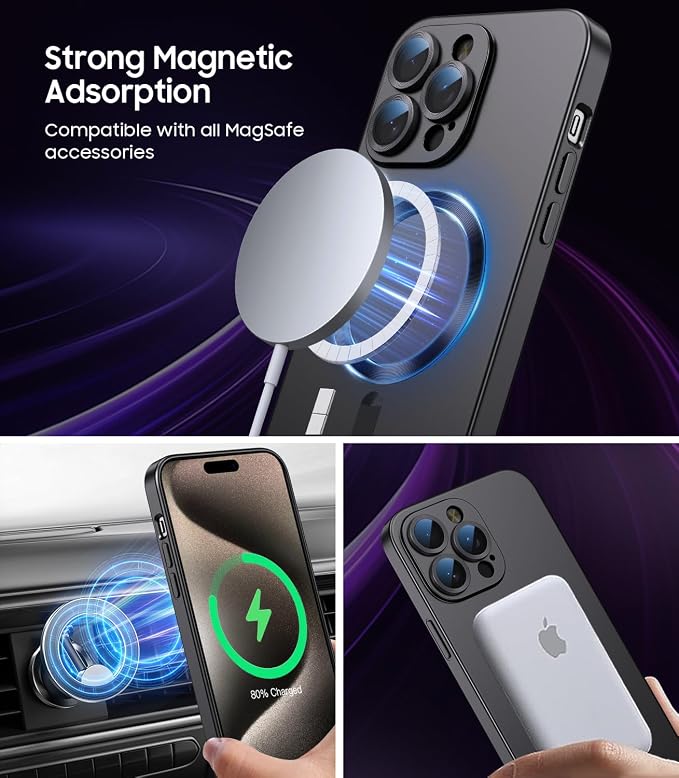 Magnetic for iPhone 15 Pro Max Case Slim Soft Silicone Bumper Shockproof - Image 2