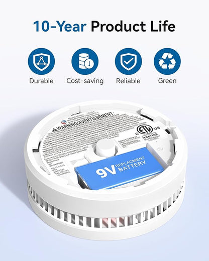 SITERWELL12 Pack Smoke Detector, 10 Year Product Life Fire Alarm - Image 4
