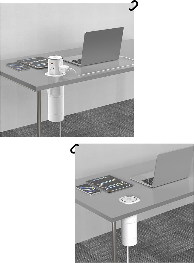 Jgstkcity Pop Up Outlet for Countertop 3.15-inch Desk Wire Hole Insert - Image 3