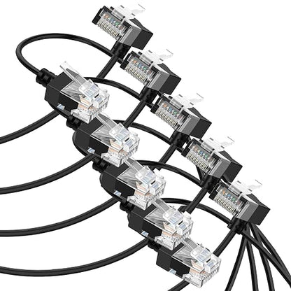 Cat6A Ethernet Cable 90 Degree Downward Angled 6.6FT 5 Pack, Flexible Slim & by Thzzhnno