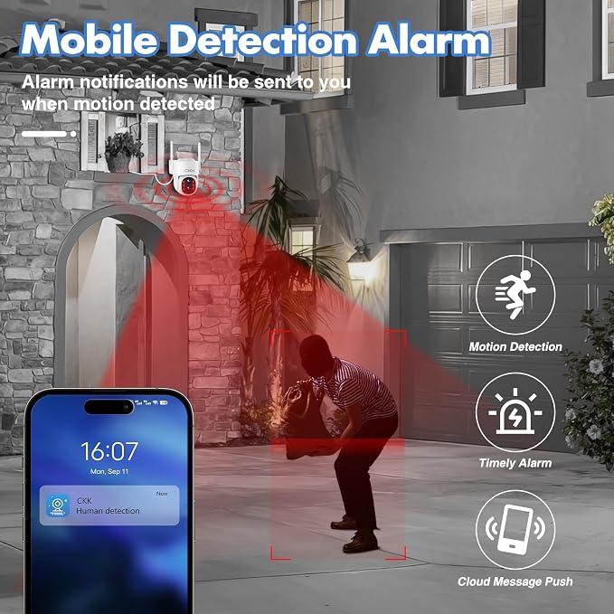 【Dual Wi-Fi, 2MP+2MP Dual Lens】 2K Security Camera System - Image 6