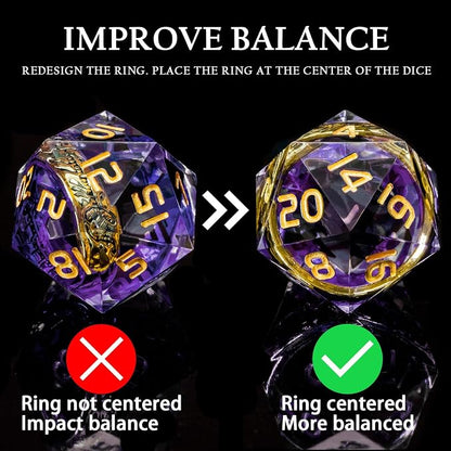 Magic Golden Ring DND Dice Set Sharp Edge Red Resin Dice - Image 4