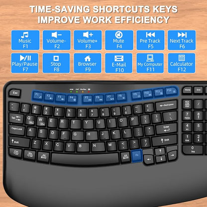 EDJO Ergonomic Wireless Keyboard - Image 6