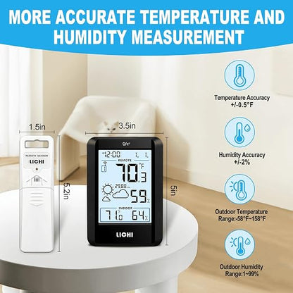 Indoor Outdoor Thermometer Wireless Weather Station External Thermometer - Image 5