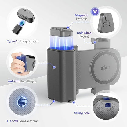 KIWIFOTOS Universal Phone Camera Grip Phone Tripod Mount - Image 6