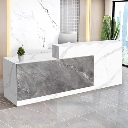 Reception Desk with Counter Modern Checkout Counter with Lockable Drawer by Unknown