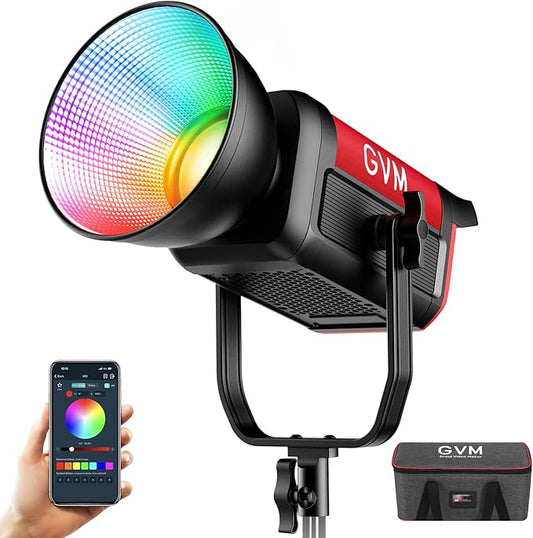 GVM 300C RGB Video Light, 300W Studio Light 2000K-10000K, 200 Lux@ 1m by GVMGreatVideoMaker
