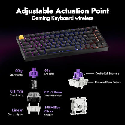 P1 HE 75% Wireless Custom Mechanical Gaming Keyboard - Image 3