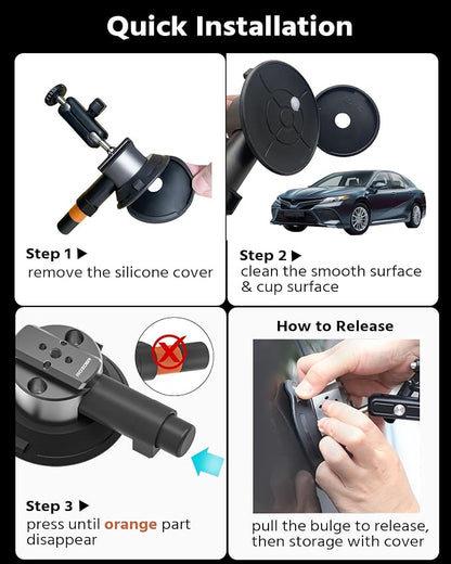 3" Suction Cup Mount Kit for Action Cams/Phone/360 Camera/DSLR Comes - Image 7