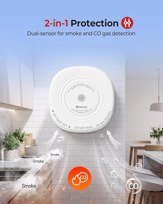 Heiman Smoke Detector Carbon Monoxide Detector Combo 10-Year Sealed Battery - Image 2
