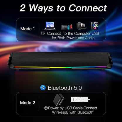 Computer Speakers for Desktop, PC Speakers Gaming Sound bar - Image 3