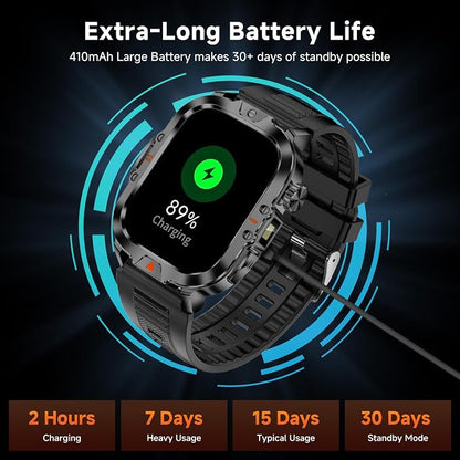 Smart Watch for Men Military Answer/Make Call 2.01″ Display 170+ Sports Modes - Image 5