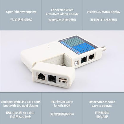Multifunctiona Network Cable Tester 4in1 Remote USB BNC Rj11 Rj45 LAN Phone - Image 6