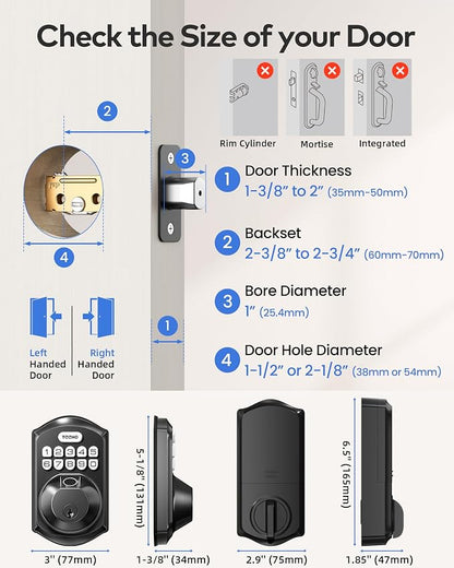 TEEHO TE012W WiFi Smart Lock, Fingerprint Door Lock - Image 5