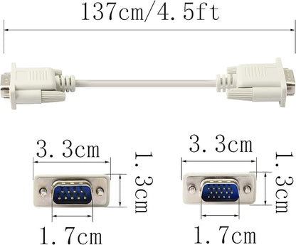 PNGKNYOCN 4.5 Feet DB 9 Pin Male to VGA 15 Pin Male Adapter Cable, RS232 to VGA - Image 5