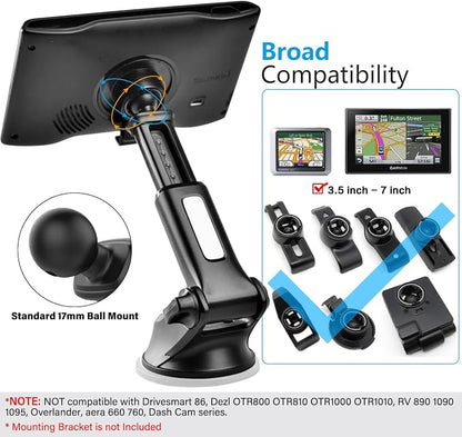 1Zero GPS Suction Cup Mount for Garmin, Replacement GPS Dash Ball Mount - Image 5