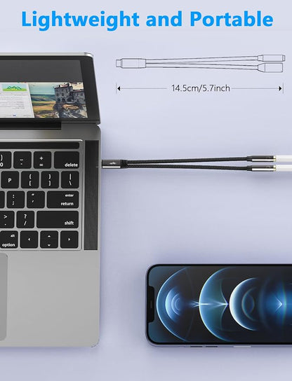VIOY USB C to Dual 3.5mm Female Headphone Splitter, Type C to Headphone Audio - Image 7