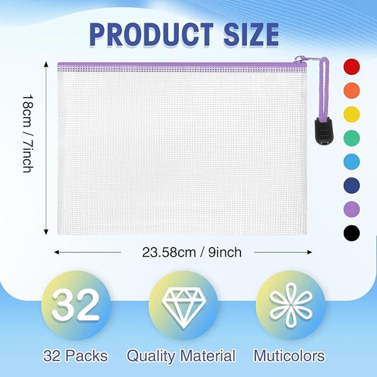 Jetec 32 Pcs Mesh Zipper Bags Toy Storage Bikini Organizer Bag Bolsas Para - Image 2