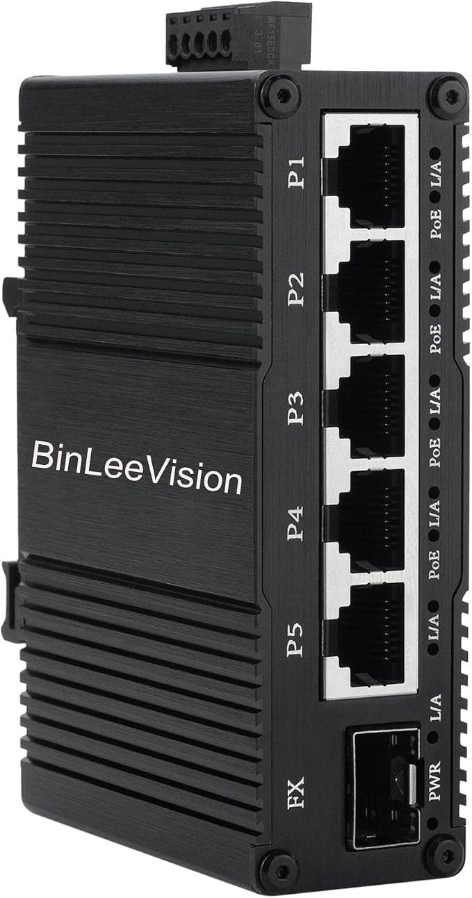 Industrial Mini Gigabit Ethernet Switch 5-Port RJ45 10/100/1000BASE-T+1-Port by Unknown